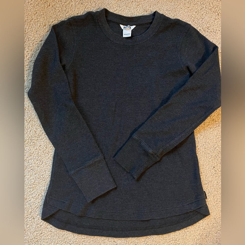 Duluth Trading Co Charcoal Thermal Henley Shirt Women’s XS